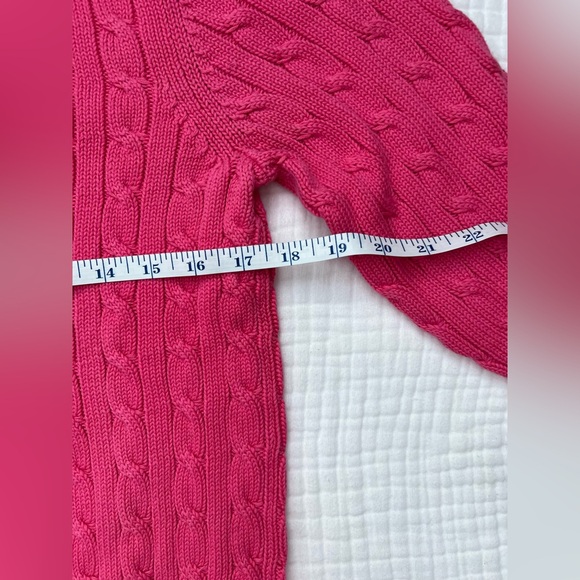 *NWT* Tommy Hilfiger pink cable knit 100% cotton sweater -Size Medium - Picture 7 of 11